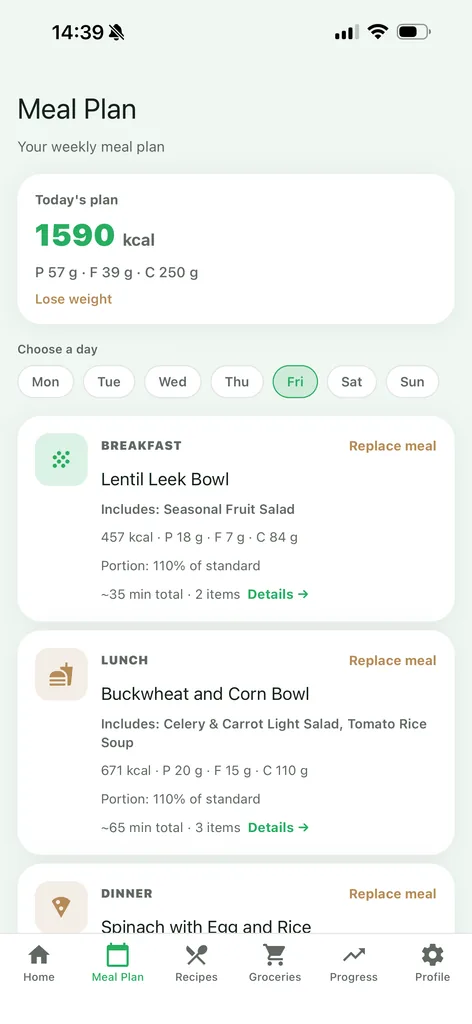 Meal plan